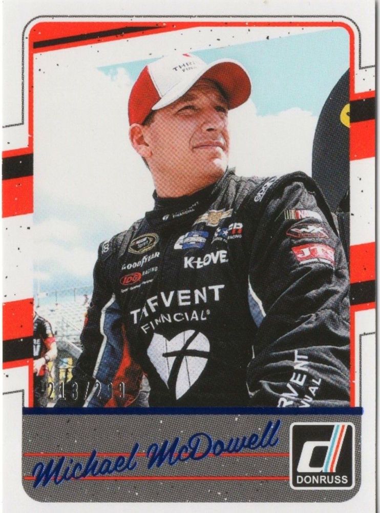 2017 Panini Donruss Racing MICHAEL MCDOWELL Blue /299 #70