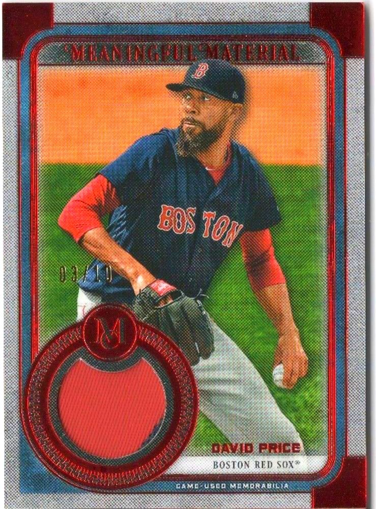 2019 Topps Museum Collection DAVID PRICE Meaningful Materials Game-Used Patch Red /10 #MMR-DPR