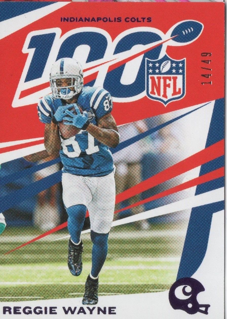 2019 Panini Chronicles REGGIE WAYNE NFL 100 Purple /49 #42