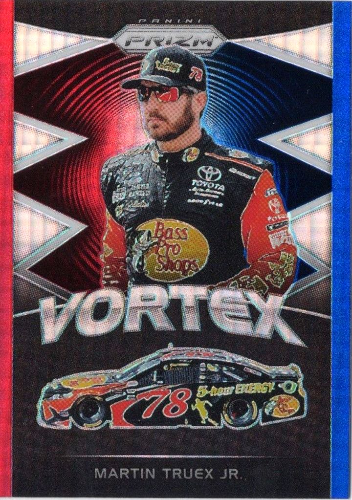 2018 Panini Prizm Racing MARTIN TRUEX JR Vortex Red/White/Blue Prizm #60