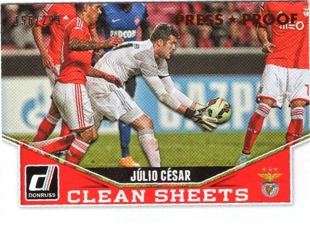 2015 Panini Donruss Soccer JULIO CESAR Clean Sheets Press Proof /299 #7