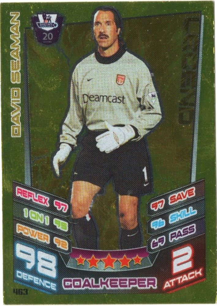 2012 Topps Match Attax DAVID SEAMAN Gold Legend #463