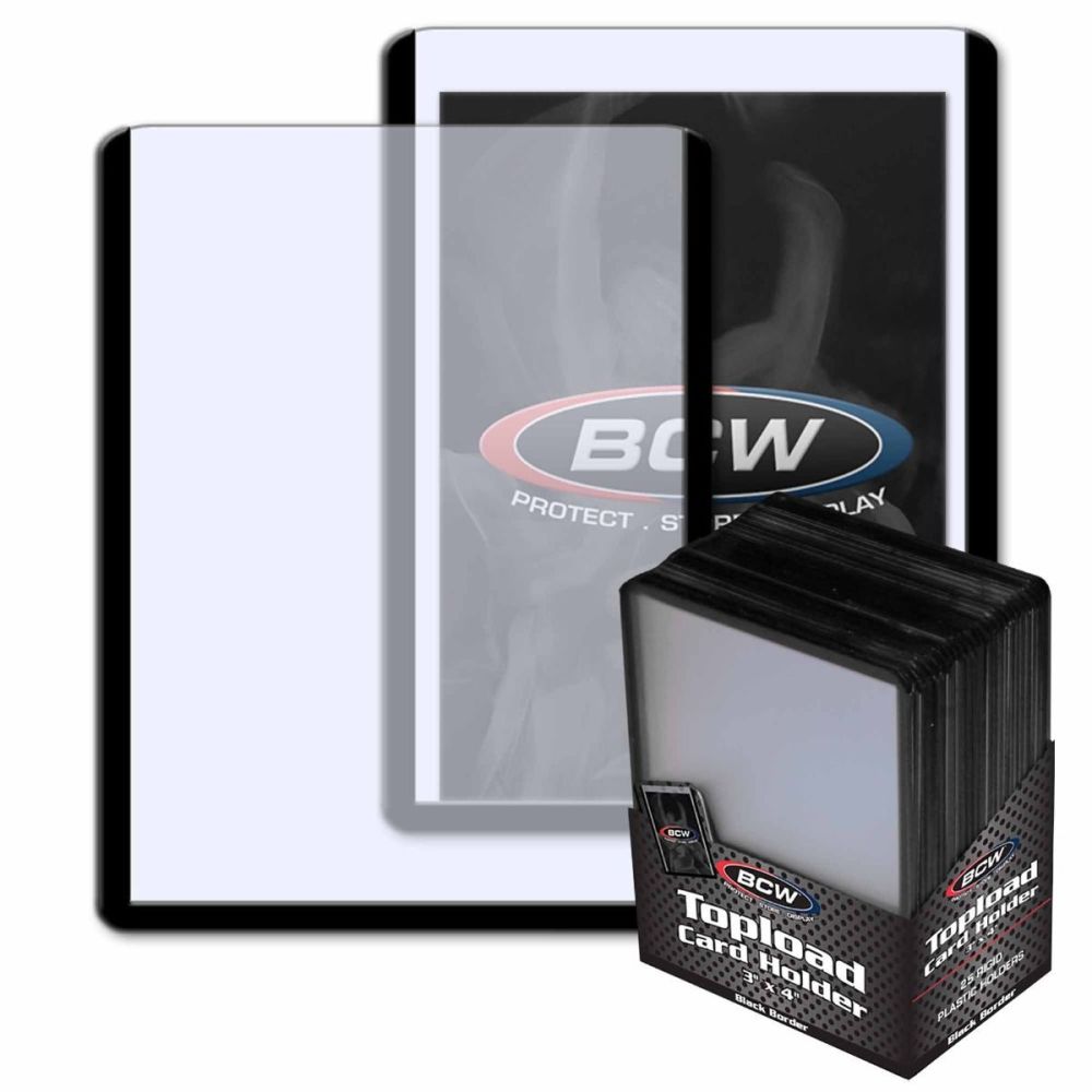 BCW Regular Toploader Card Holder - Black Border (25 ct.)