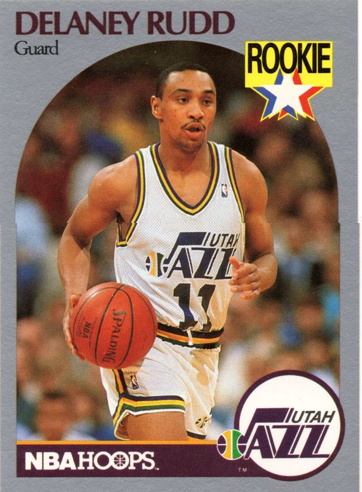 1990-91 NBA Hoops DELANEY RUDD Rookie Base Card #293