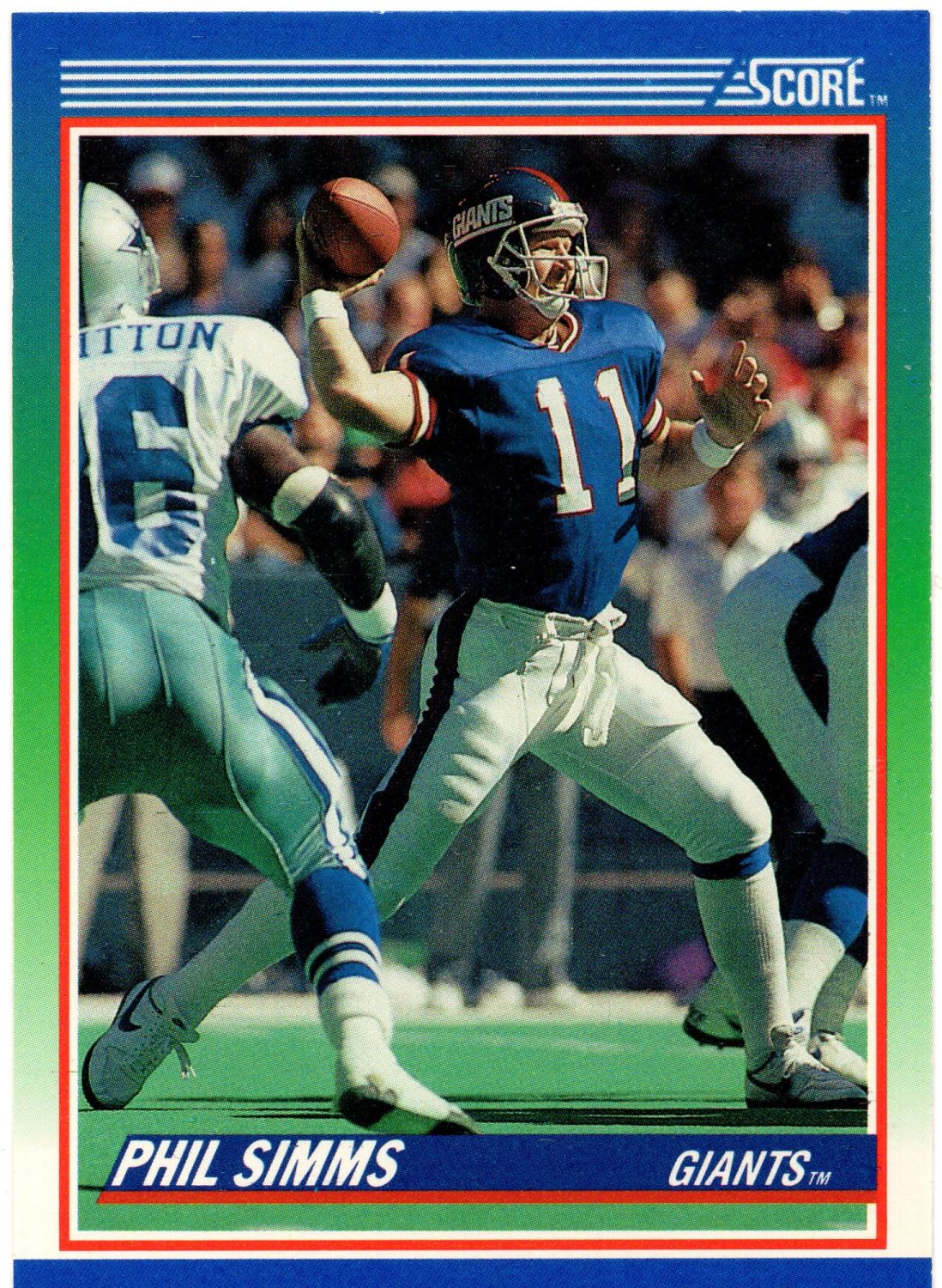 1990 Score PHIL SIMMS Base Card #5