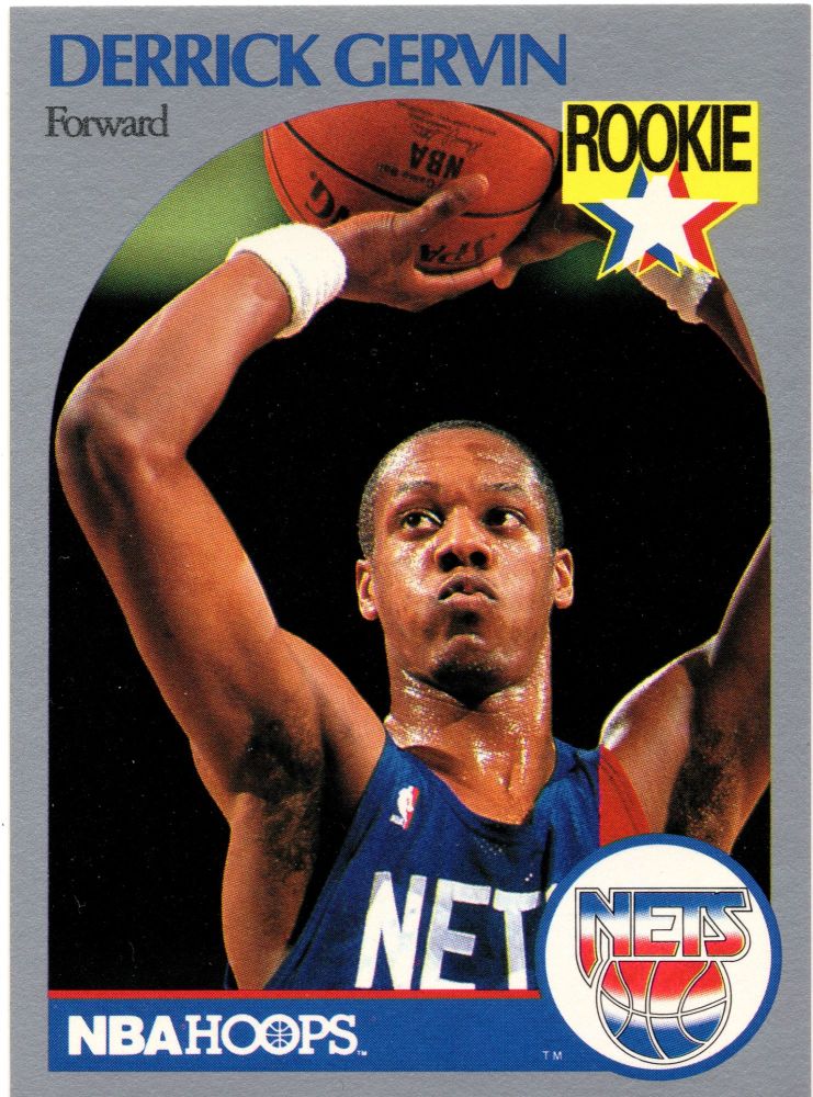 1990-91 NBA Hoops DERRICK GERVIN Rookie Base Card #196