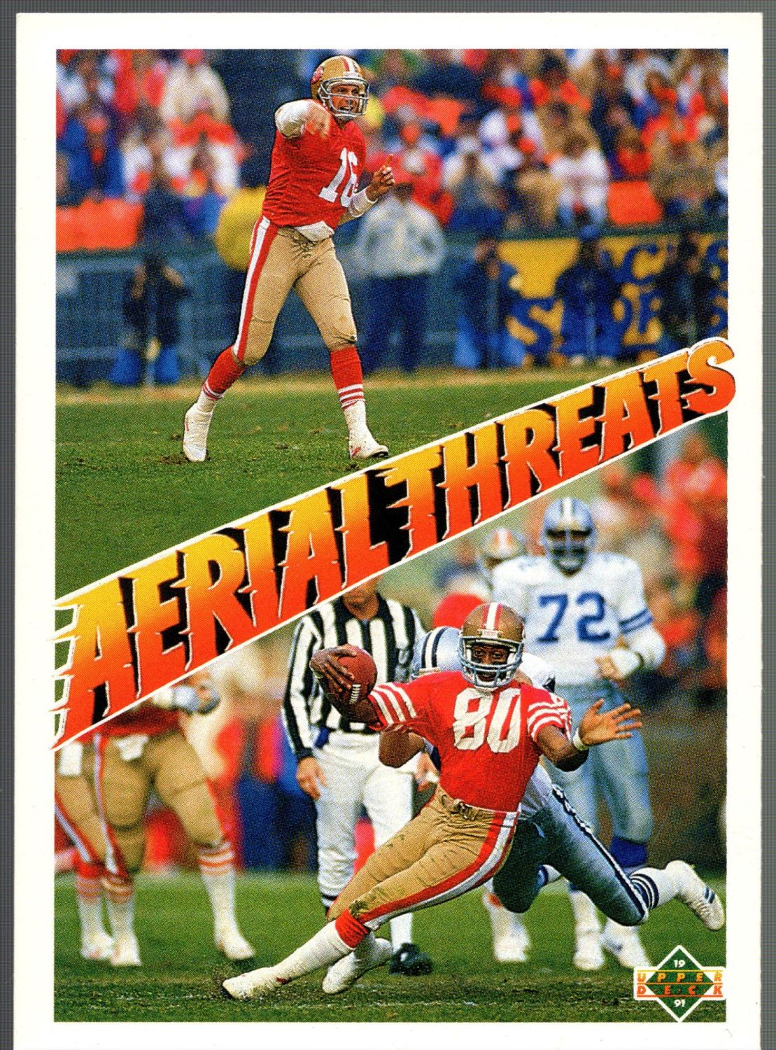 1991 Upper Deck JOE MONTANA / JERRY RICE Aerial Threats #35