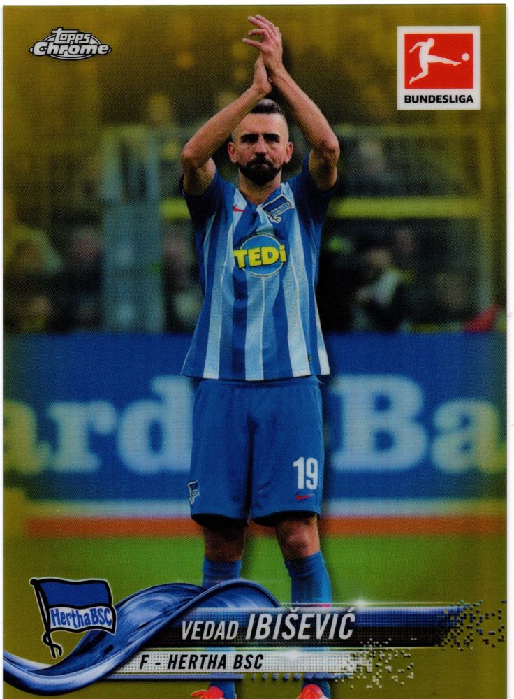 2018-19 Topps Chrome Bundesliga VEDAD IBISEVIC Gold Refractor /50 #89
