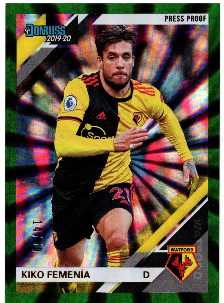 2019-20 Panini Chronicles Soccer KIKO FEMENIA Green Burst Holo /50 #173