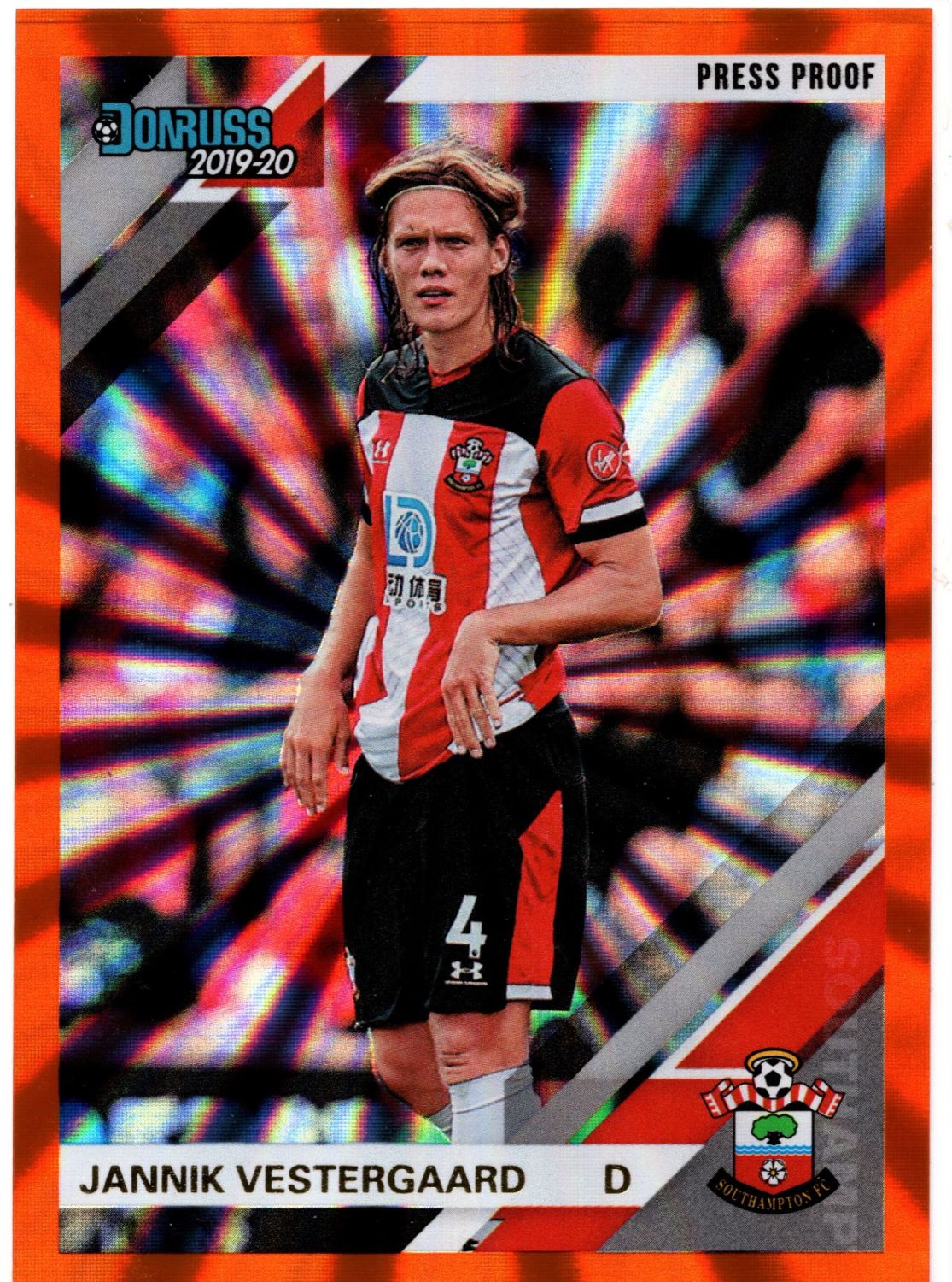 2019-20 Panini Chronicles Soccer JANNIK VERSTERGAARD Orange Burst Holo #151