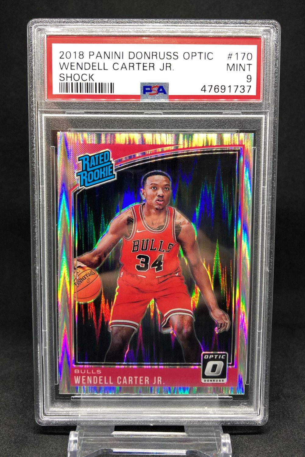 2018-19 Panini Donruss Optic WENDELL CARTER JR Rated Rookie Shock Prizm #17