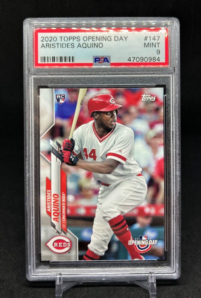 2020 Topps Opening Day ARISTIDES AQUINO Rookie Base Card #147 (PSA 9)