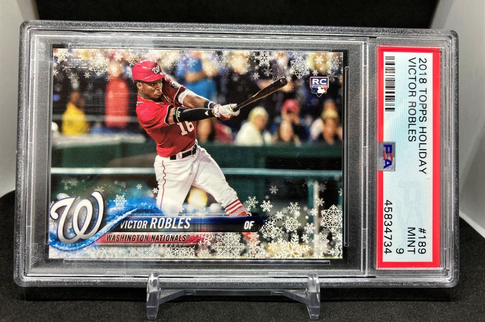 2018 Topps Holiday VICTOR ROBLES Rookie Base Card #189 (PSA 9)
