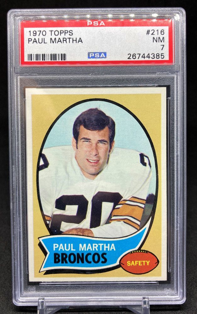 1970 Topps Football PAUL MARTHA #216 (PSA 7)