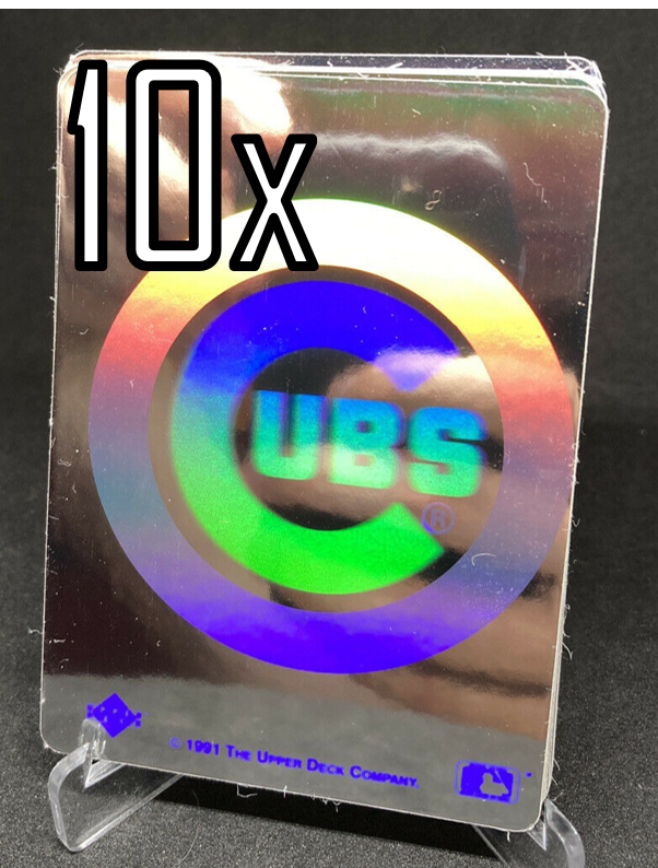 10x 1991 Upper Deck Holographic Baseball Chicago Cubs 3D Stickers