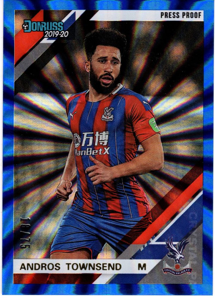 2019-20 Panini Chronicles Soccer ANDROS TOWNSEND Blue Laser Holo /75 #58
