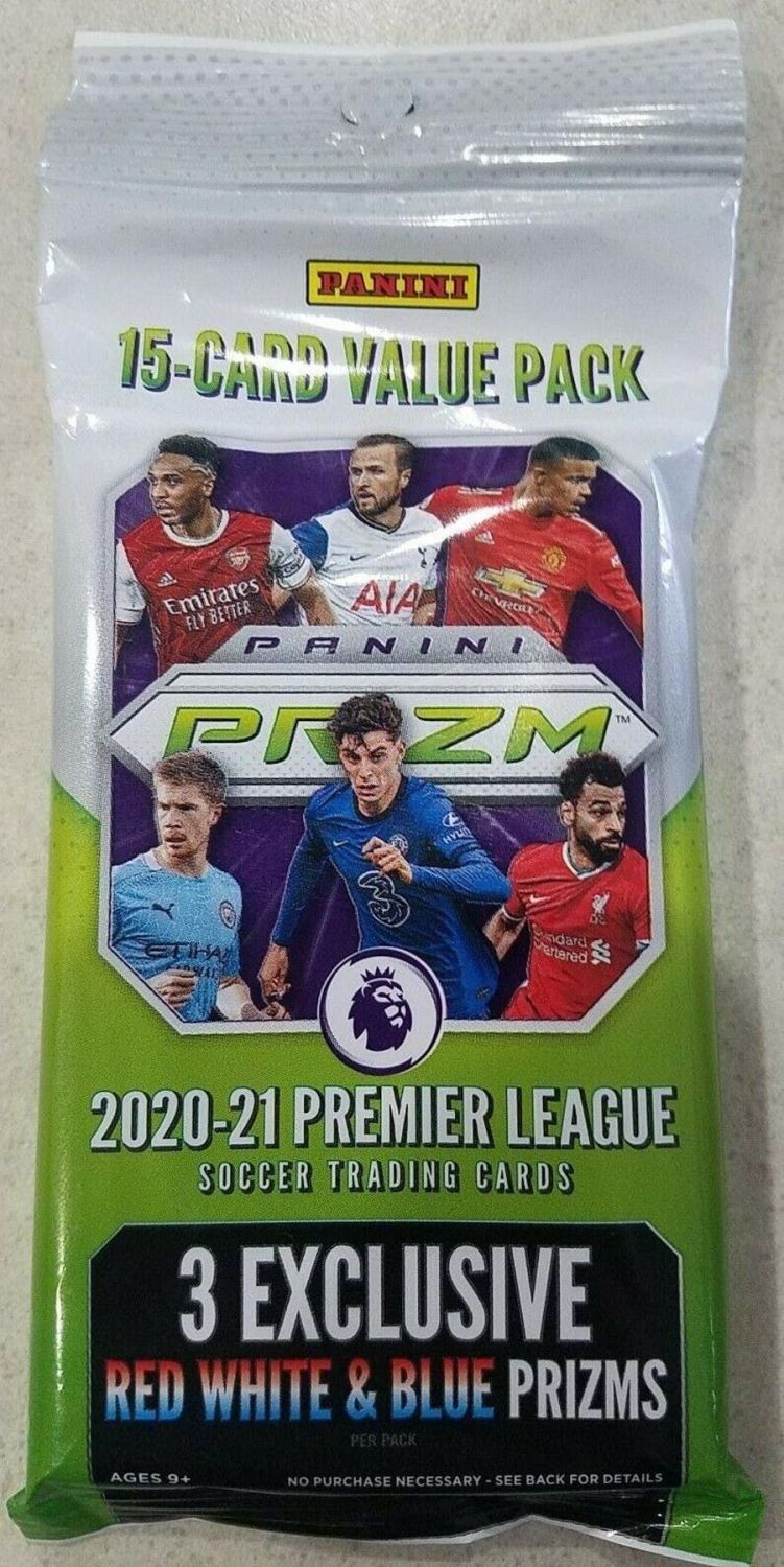 2020/21 Panini Prizm Premier League Soccer Jumbo Fat Pack (Red White & Blue