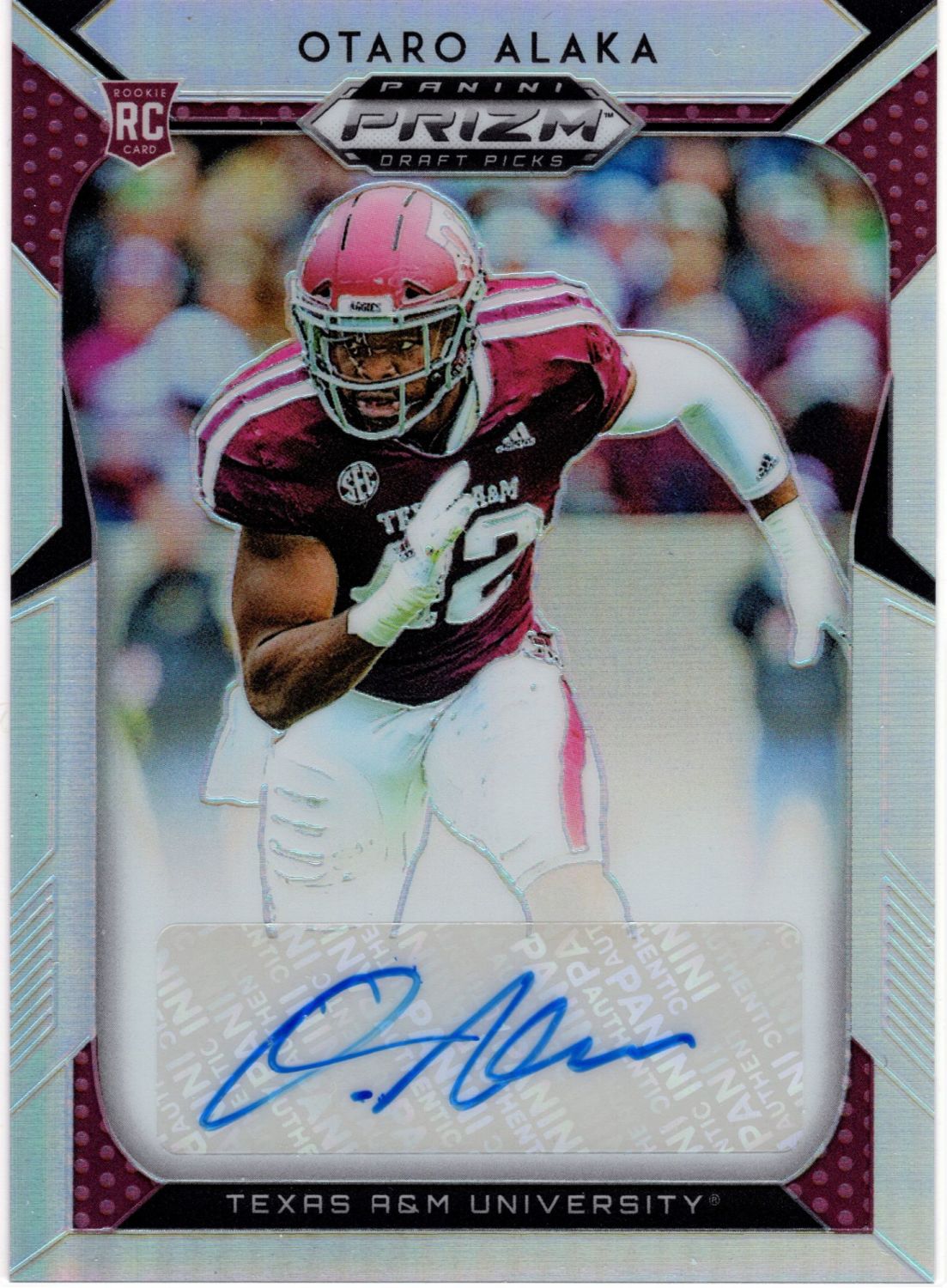 2019 Panini Prizm Draft Picks OTARO ALAKA Rookie Silver Prizm Autograph #22