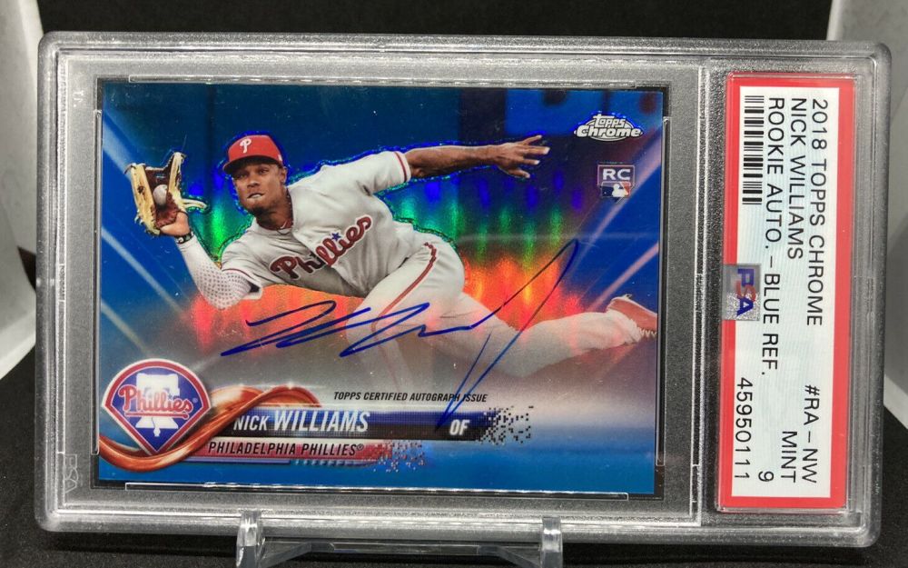 2018 Topps Chrome NICK WILLIAMS Rookie Autograph Blue Refractor /150 #RA-NW