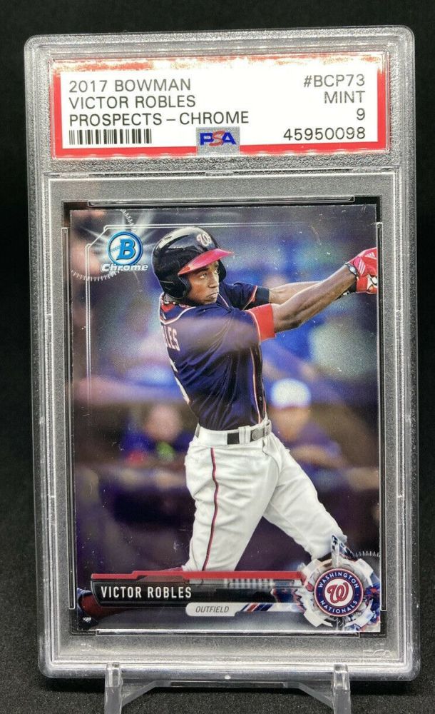2017 Topps Bowman VICTOR ROBLES Prospects Chrome #BCP73 (PSA 9)