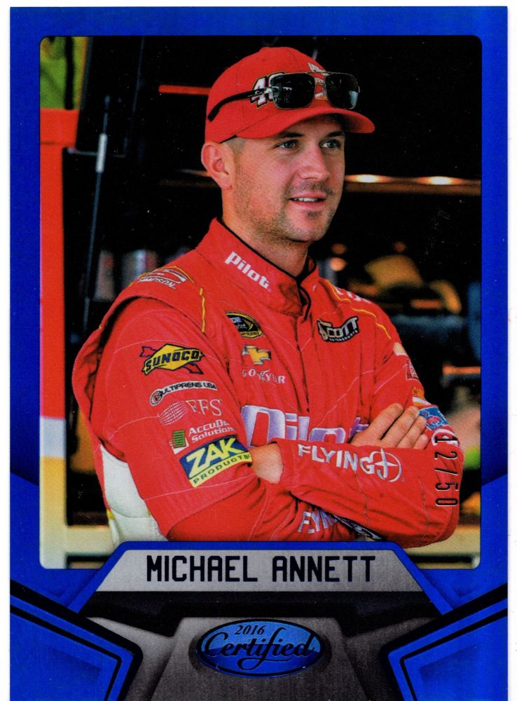 2016 Panini Certified Racing MICHAEL ANNETT Blue Foil /50 #31