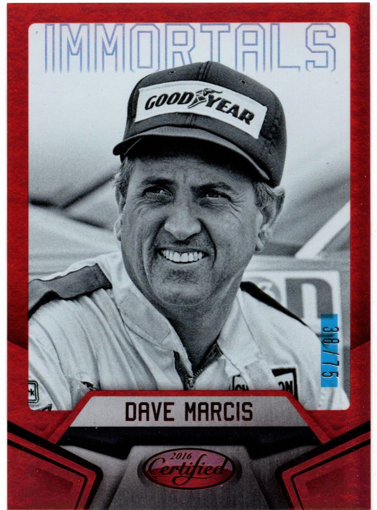 2016 Panini Certified racing DAVE MARCIS Immortals Red Holo /75 #75