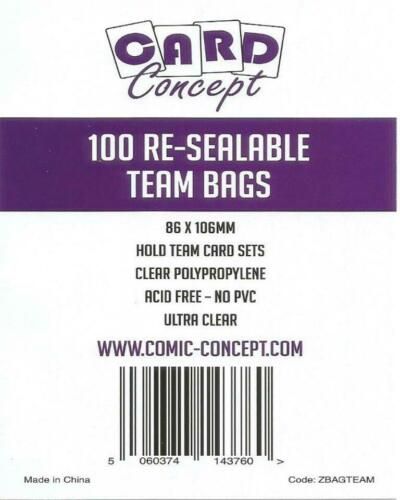 Card Concept Resealable Team Bags -  Pack of 100