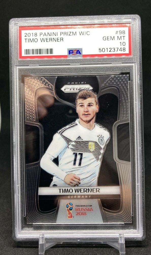 2018 Panini Prizm World Cup TIMO WERNER Rookie Base Card #98 (PSA 10)