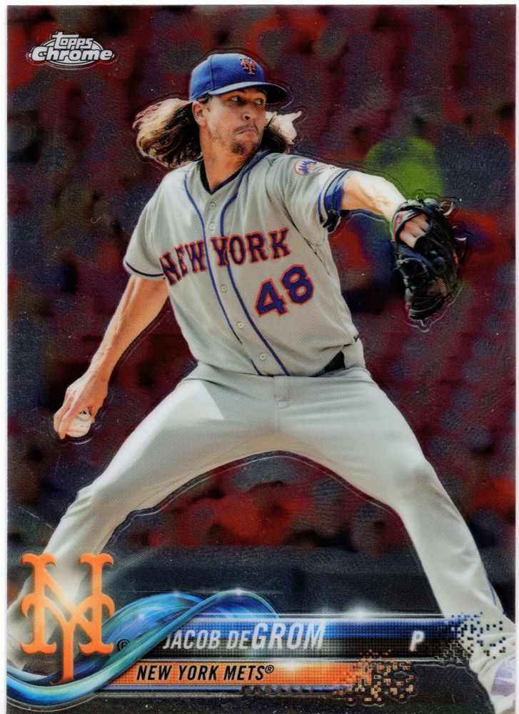 2016 Topps Chrome #144 Jacob DeGrom Black Refractor - The Baseball