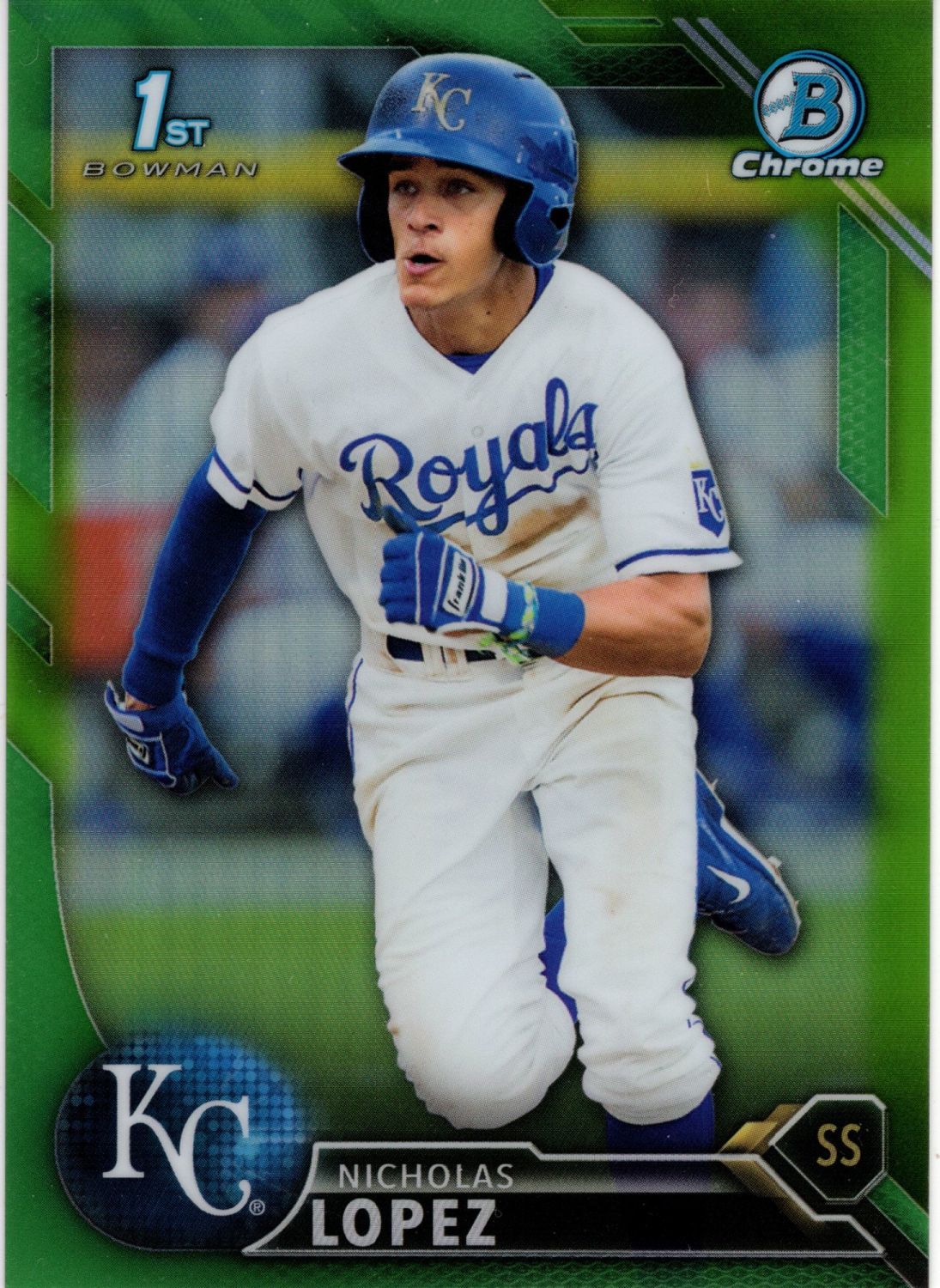 2016 Topps Bowman Chrome NICHOLAS LOPEZ Bowman 1st Rookie Green Refractor /