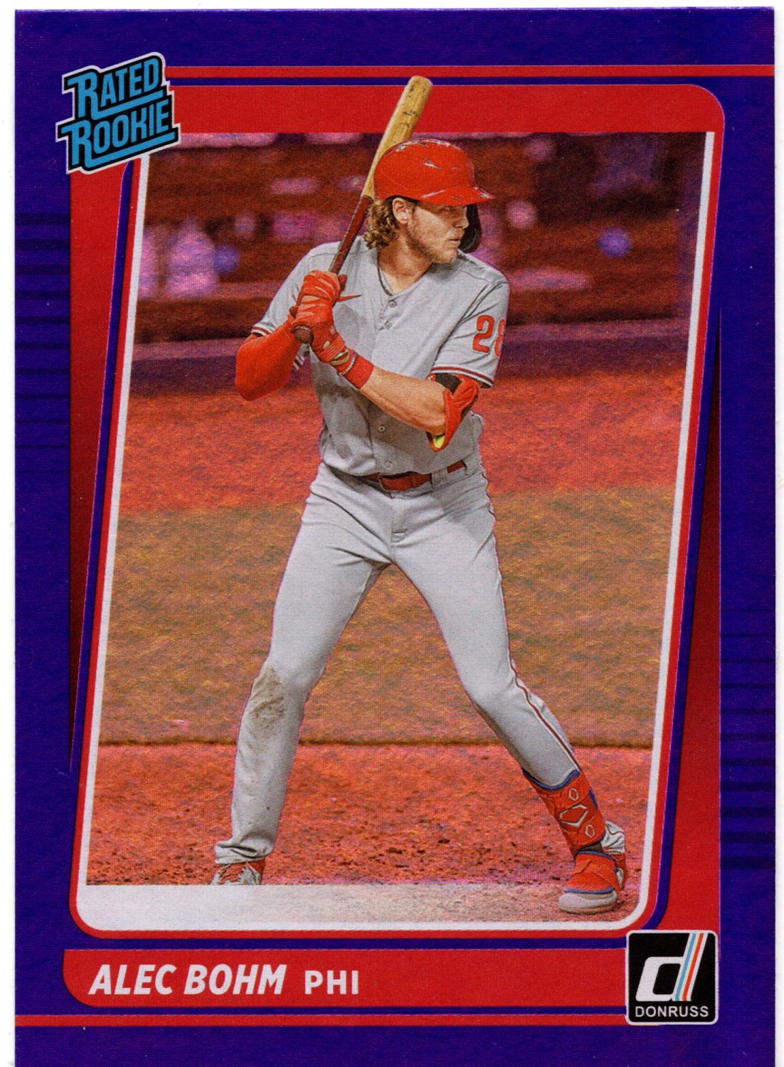 2021 Panini Donruss Baseball ALEC BOHM Purple Holo Rated Rookie #35