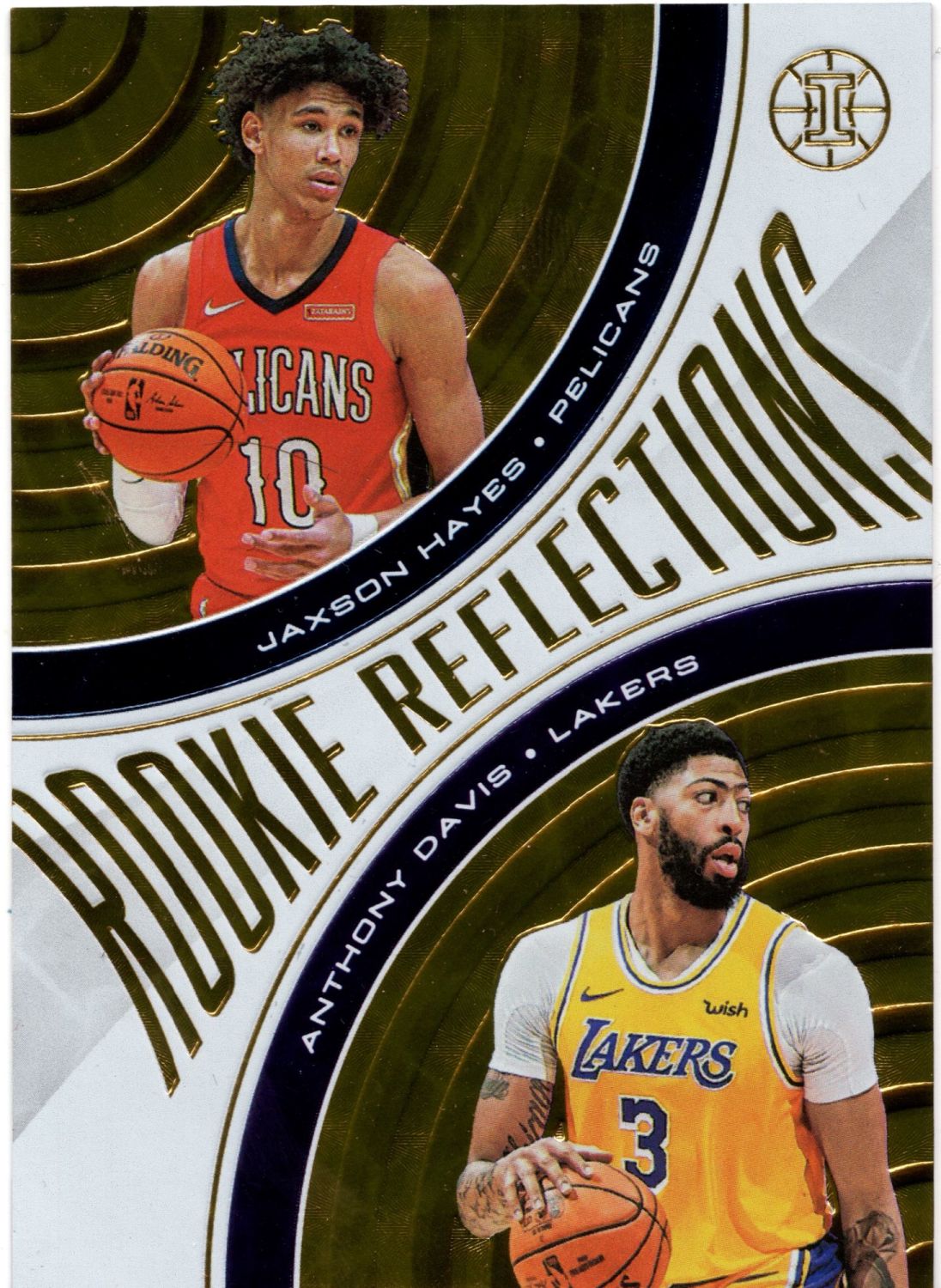 2019 Panini Illusions JAXSON HAYES / ANTHONY DAVIS Rookie Reflections Orang