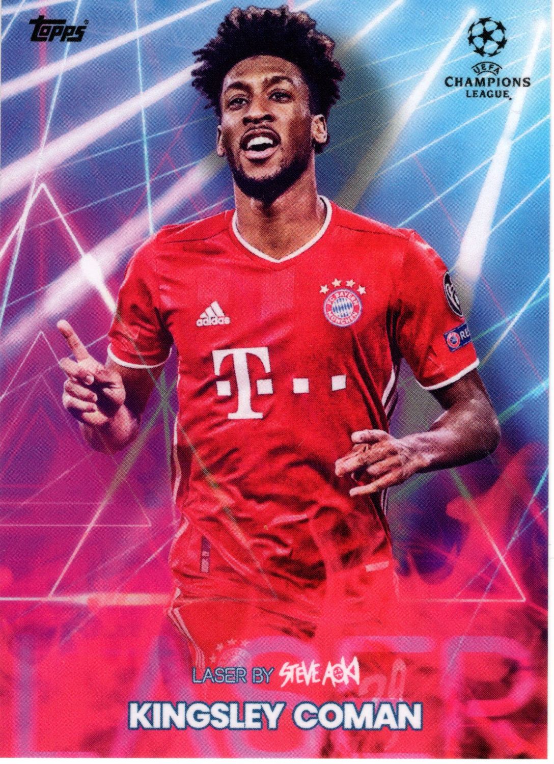 2021 Topps Steve Aoki Football Festival KINGSLEY COMAN Laser 