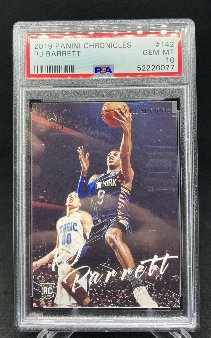 2019-20 Panini Chronicles RJ BARRETT Rookie Luminance #142 (PSA 10)