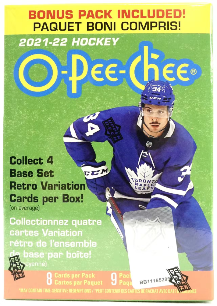  2021/22 Upper Deck O-Pee-Chee Hockey 8-Pack Blaster Box 