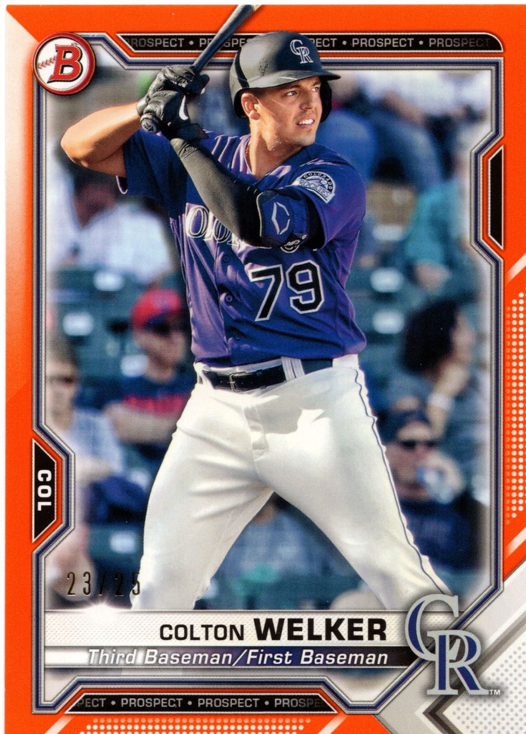 2021 Topps Bowman COLTON WELKER Rookie Prospects Orange /25 #BP-15