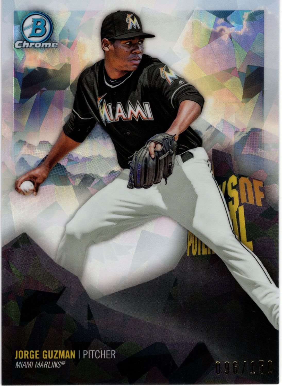 2018 Topps Bowman Chrome JORGE GUZMAN Peaks Of Potential Atomic Refractor /