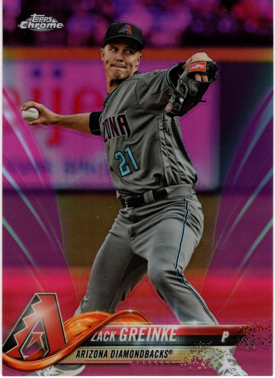 2018 Topps Chrome ZACK GREINKE Pink Refractor #156