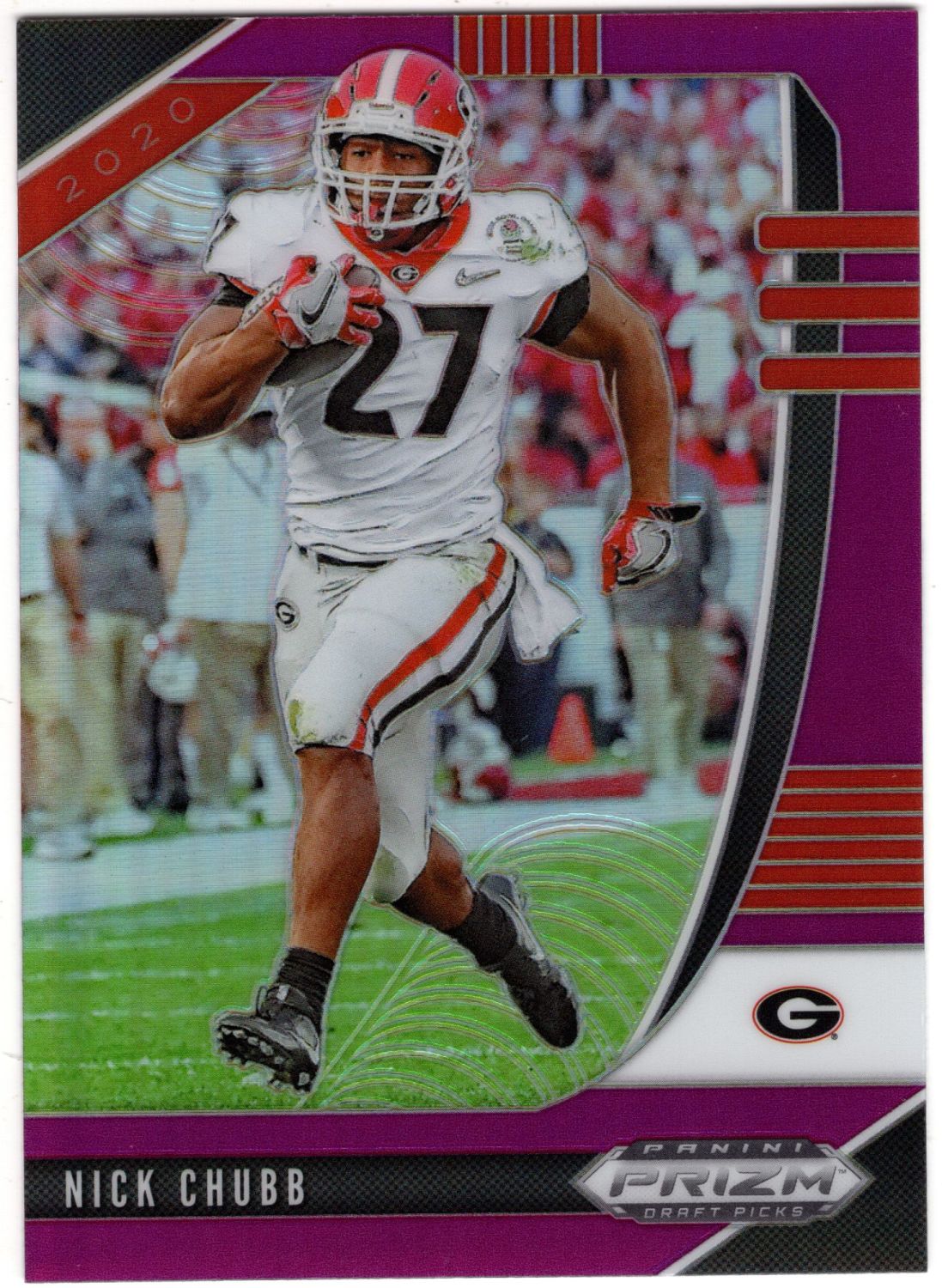 2020 Panini Prizm Draft Picks NICK CHUBB Purple Prizm #78