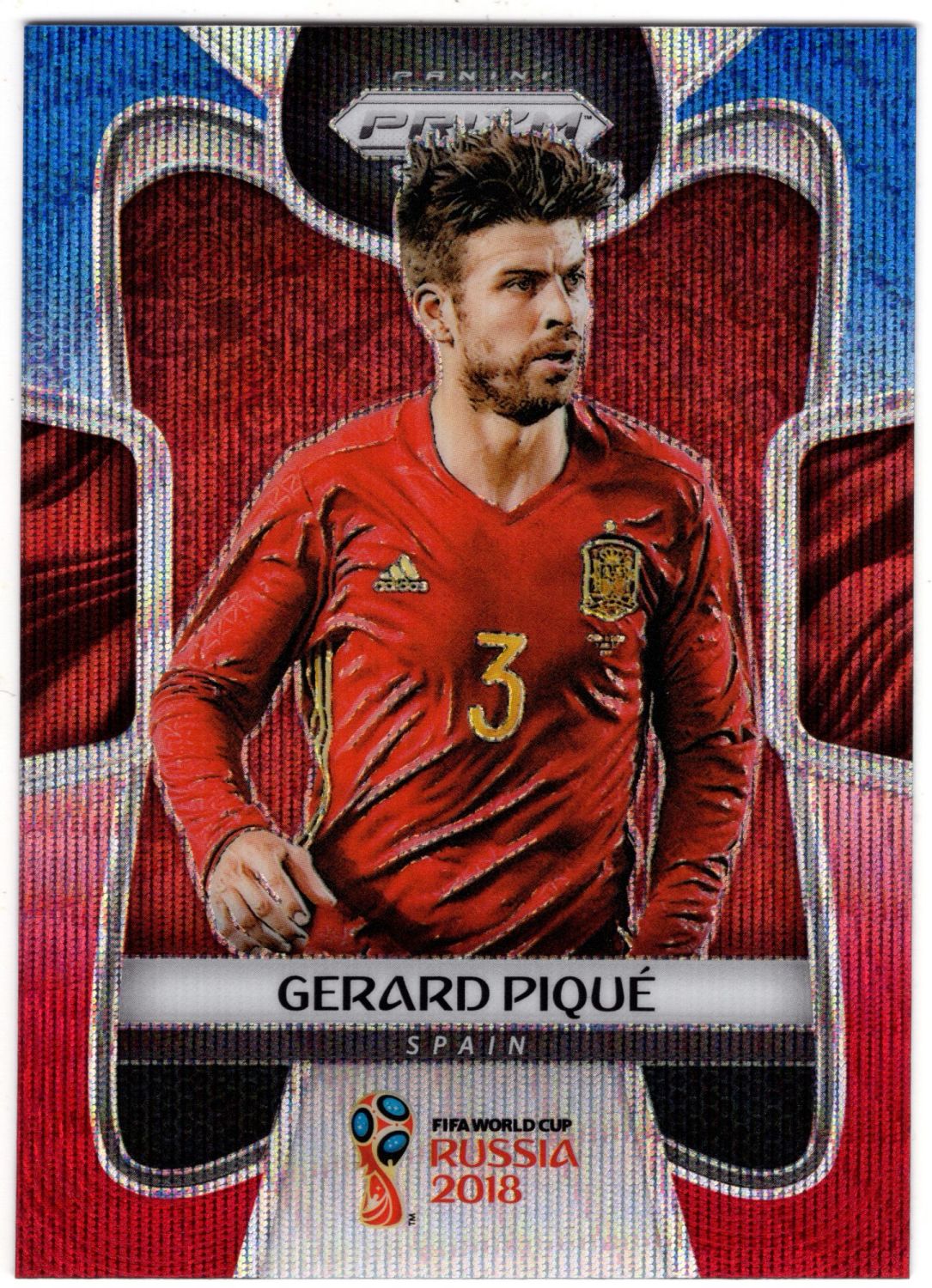 2018 Panini Prizm World Cup GERARD PIQUE Red/Blue Wave Prizm #208