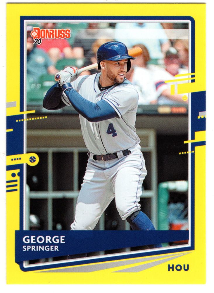 2020 Panini Donruss Baseball GEORGE SPRINGER Yellow Retail Parallel #176