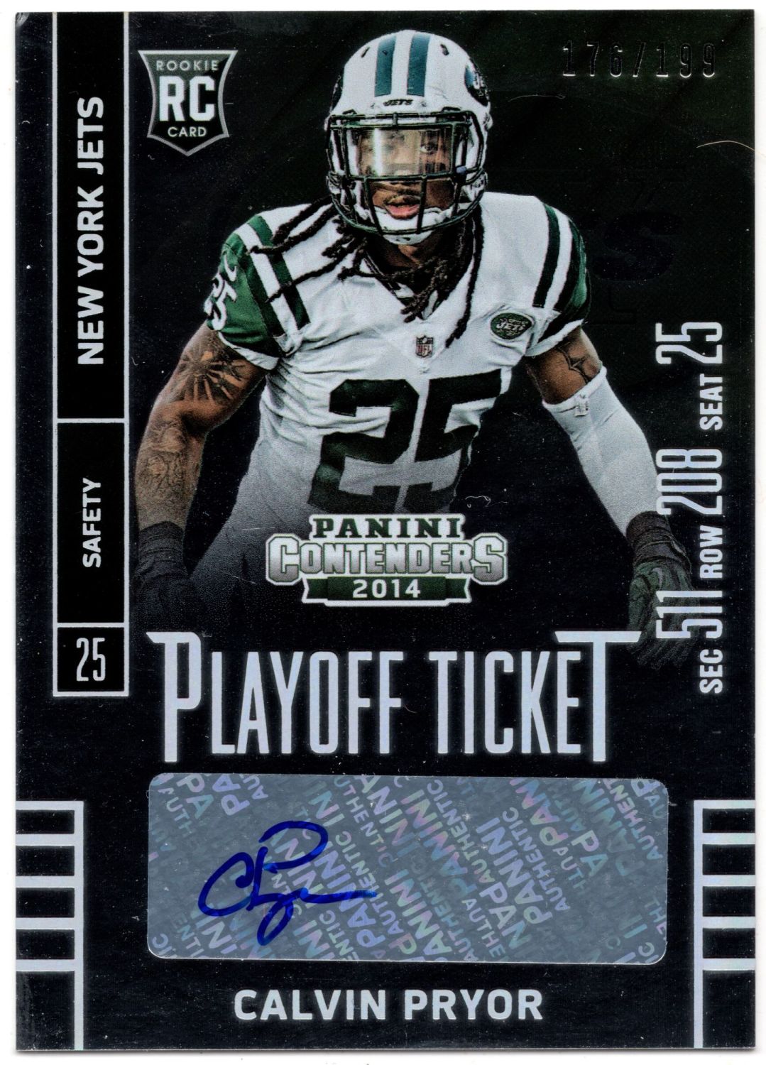 2014 Panini Contenders CALVIN PRYOR Rookie Playoff Ticket Autograph /199 #1