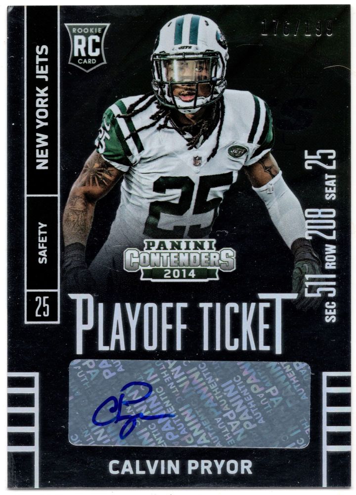 2014 Panini Contenders CALVIN PRYOR Rookie Playoff Ticket Autograph /199 #112