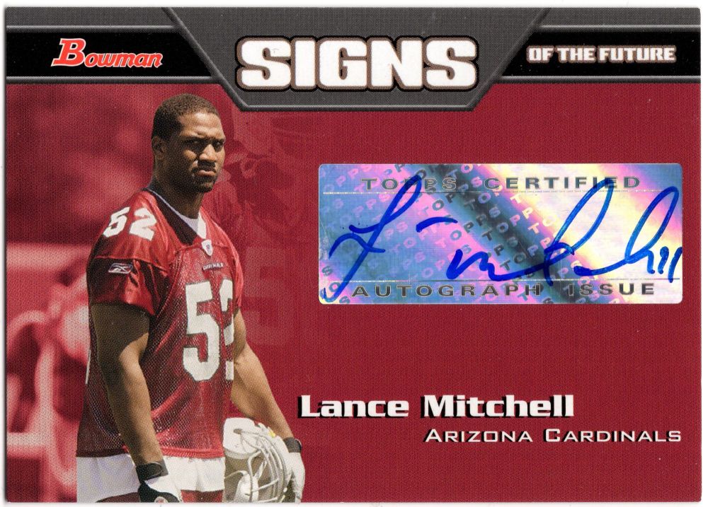2005 Topps Bowman LANCE MITCHELL Signs Of The Future Autograph #SF-LM