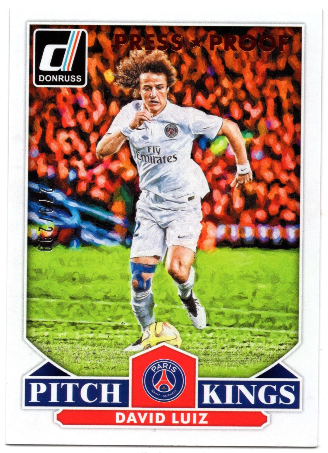 2015 Panini Donruss DAVID LUIZ Pitch Kings Bronze Press Proof /299 #5