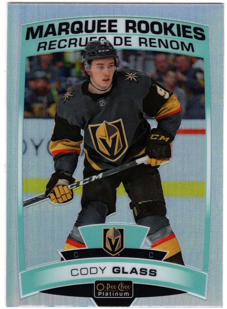 2019-20 Upper Deck O-Pee-Chee Platinum CODY GLASS Marquee Rookies Rainbow Prism #180