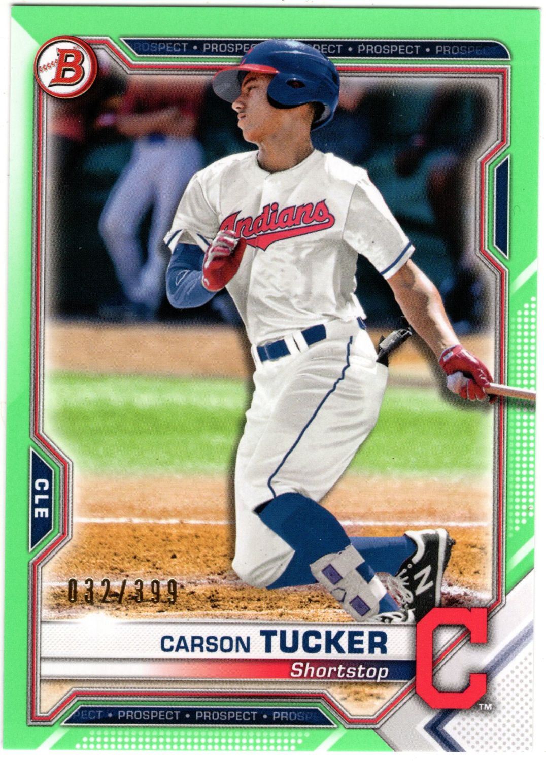 2021 Topps Bowman Prospects CARSON TUCKER Lime Green /399 #BP-77