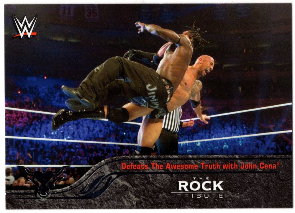 2016 Topps WWE Road To Wrestlemania THE ROCK Tribute - Defeats The Awesome 