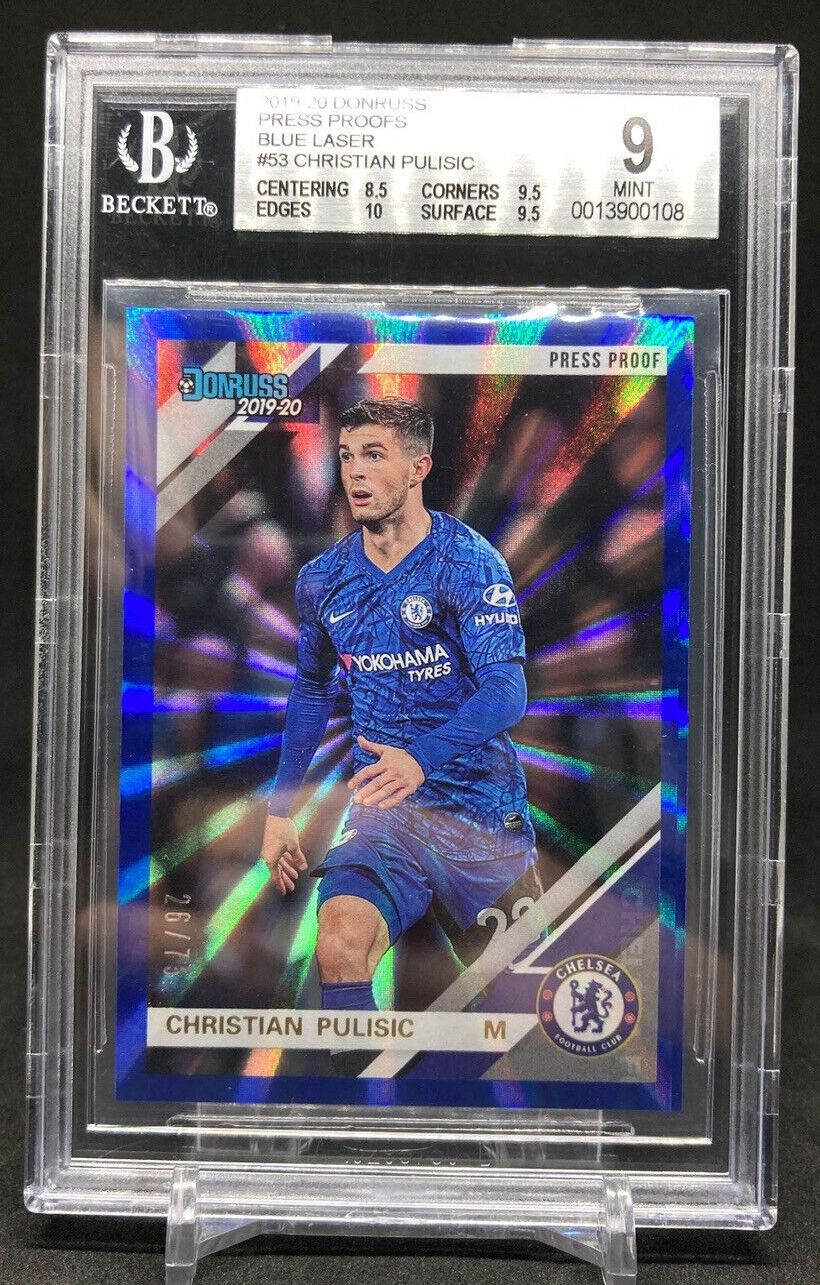 2019-20 Panini Chronicles Soccer CHRISTIAN PULISIC Blue Laser Press Proof /