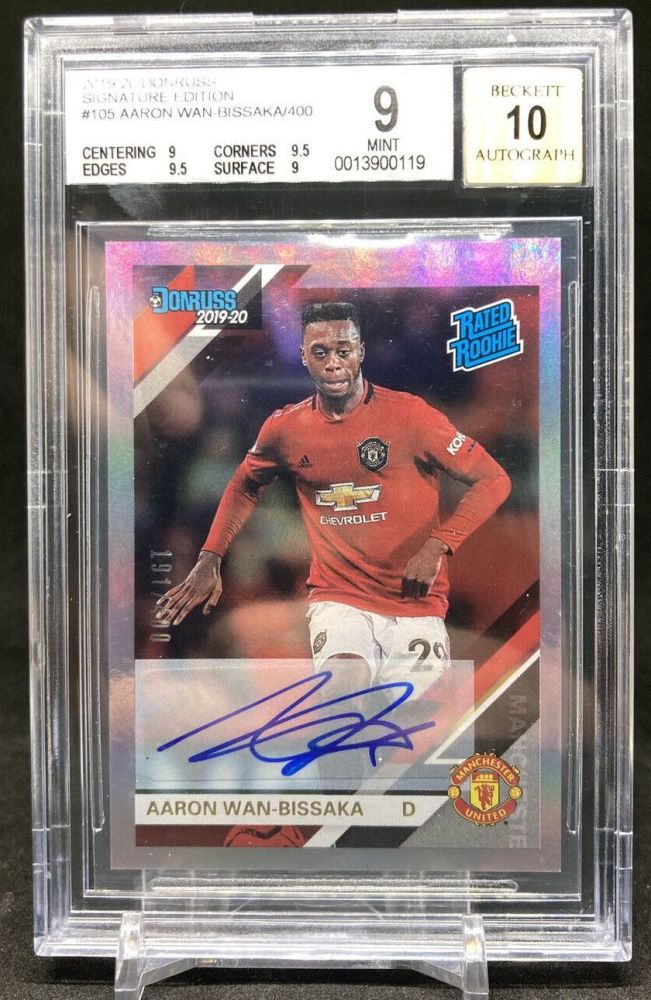 2019-20 Panini Chronicles Soccer AARON WAN-BISSAKA Donruss Rated Rookie Autograph /400 #105 (BGS 9)